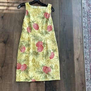 Vintage positive attitude petite Yellow Pineapple Print Dress